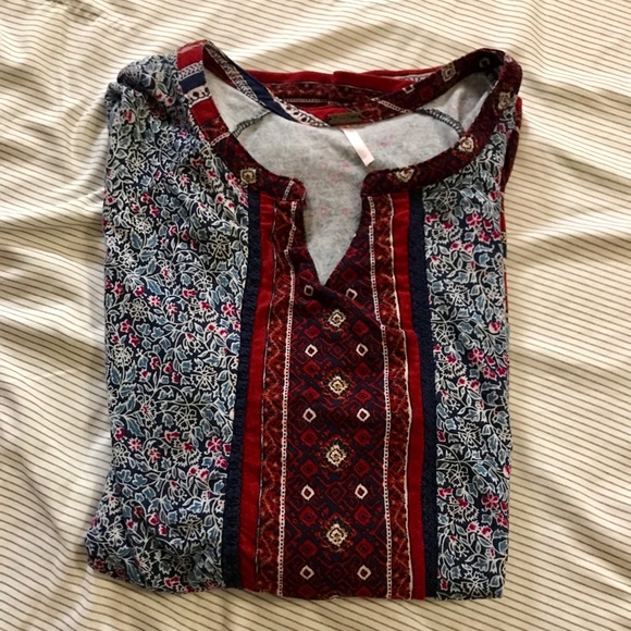 Poof Blue Peasant Styled Blouse - Picture 4 of 4